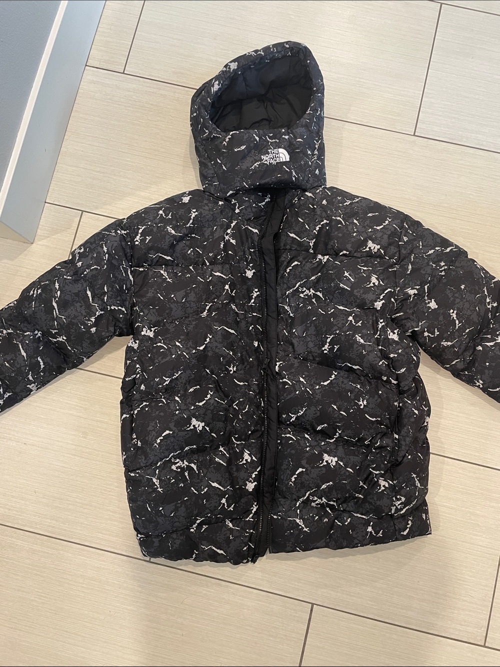 The North Face women’s Black Marble Puffer Jacket